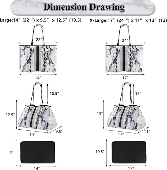 QOGiR Neoprene Multipurpose Beach Bag Tote with Inner Zipper Pocket … … … …