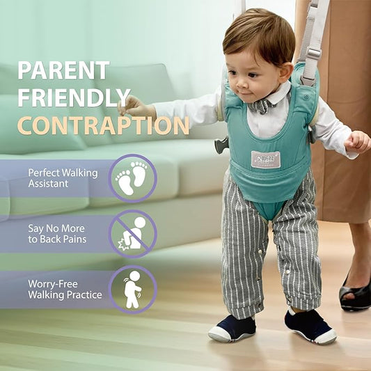 Baby Walking Harness-Handheld Assistant Belt- Toddler Infant Walking Aid for Trainer & Support 7-24 Month Old (all-season-Green-1819)