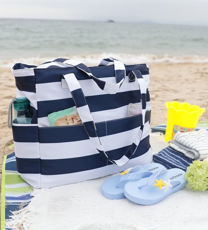 Beach Pool Bags Tote for Women Ladies Large Gym Tote Carry On Bag With Wet Compartment for Weekender Travel Waterproof