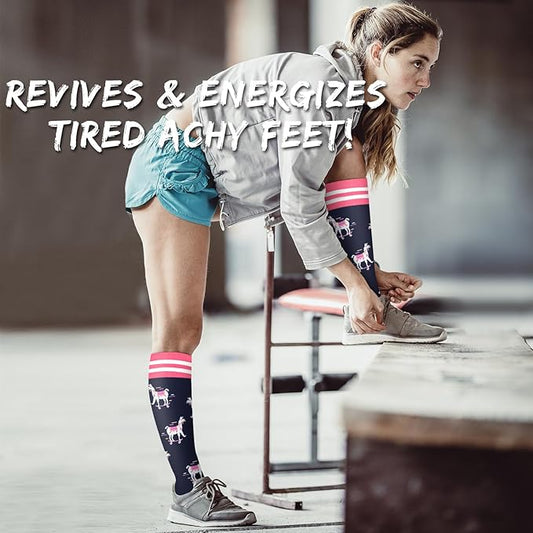 Copper Compression Socks for Women and Men(6 Pairs)-Best Support for Running, Athletic, Nursing, Travel