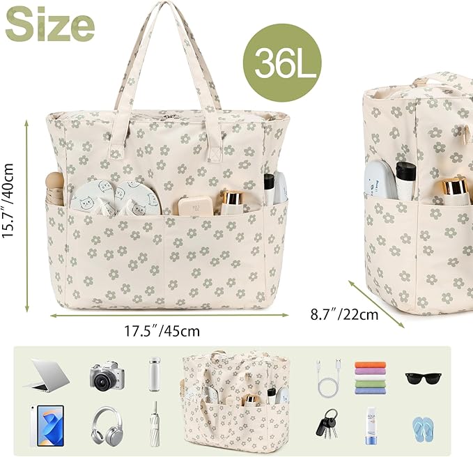 Bluboon Waterproof Beach Tote Pool Bags for Women Ladies Extra Large Carry On Bag With Wet Compartment for Weekender Travel