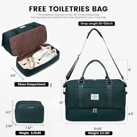 LOVEVOOK Travel Duffle Bag,Weekender Bags for Women with Shoe Compartment,Carry on Overnight Bag with Toiletry Bag,Gym Duffel Bag with Wet Pocket, Hospital Bags for Labor and Delivery