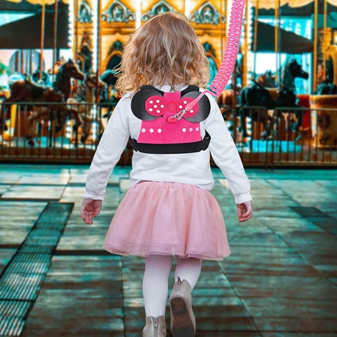 Accmor Toddler Harness Leash, Cute Kids Leash + Anti Lost Wrist Link, 3 in1 Adorable Baby Leash Child Walking Harness Wristband Assistant Strap Mini Belt Protector for Girls to Outdoor Travel