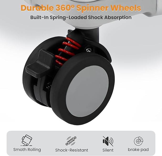 24 Inch Luggage With Spinner Wheels, Aluminum Frame Zipperless Suitcase, PC Lightweight Hard Shell with TSA Lock, Checked Medium Suitcase 24-Inch (Silver)