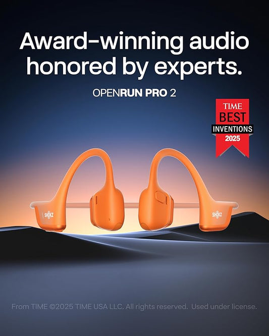 SHOKZ New OpenRun Pro 2 Mini-Open-Ear, Bone Conduction Sport Headphones -with Reflective Strip -Sweat Resistant, Workout Headphones -Secure, Wireless, Comfortable Fit-Deep Bass and Smart Mic App