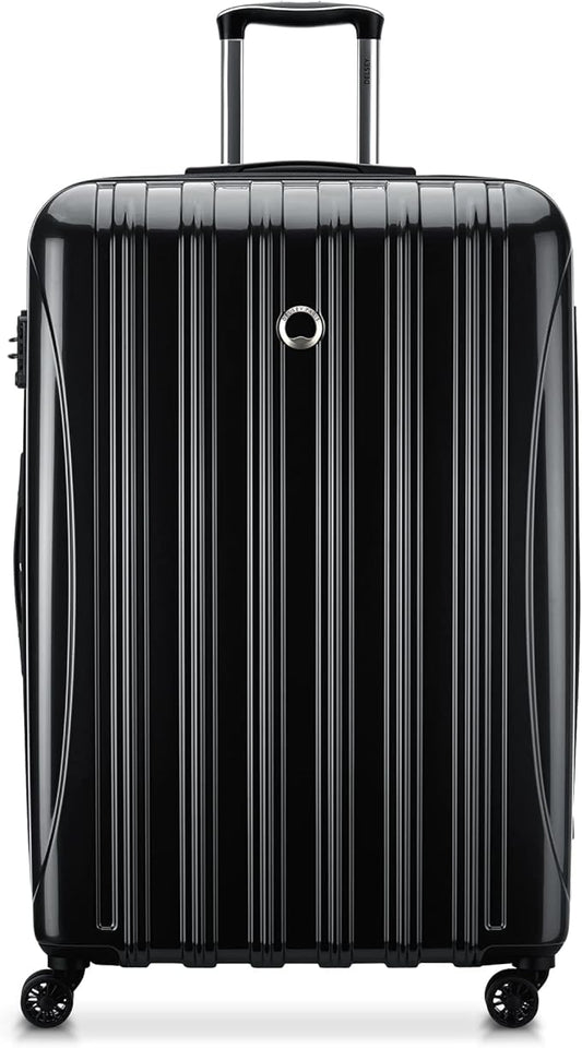 DELSEY PARIS Helium Aero Hardside Expandable Luggage with Spinner Wheels, Black, Checked-Large 28 Inch