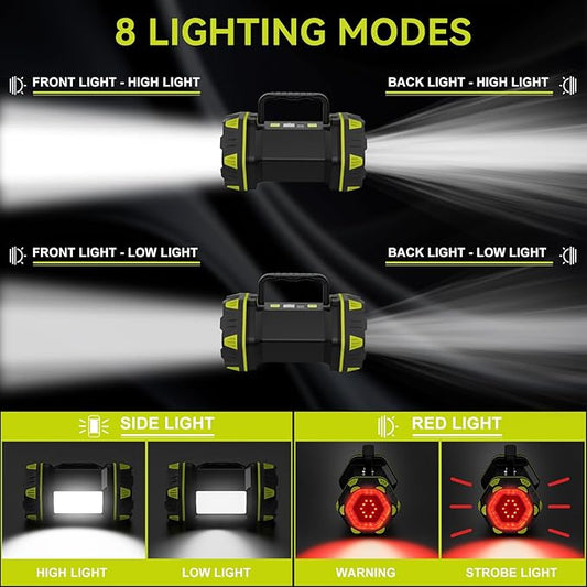 AlpsWolf Updated Camping Lantern Rechargeable, LED Flashlight Spotlight, 4800 Capacity Battery Powered, Portable Camping Light, 4+4 Modes for Emergency, Outdoor Hiking, Power Outages, Fishing