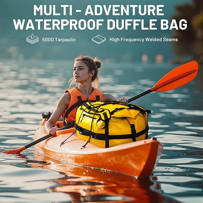 MIER Large Waterproof Duffel Bag Rolltop Dry Backpack Duffle Bags for Kayaking, Rafting, Boating, Swimming, Camping, Travel, Gym, Beach, 60L/80L