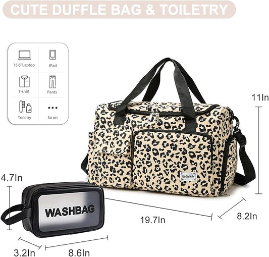 Small Gym Bag for Women, Travel Duffle Bag Carry On Weekender Bag with Shoe Compartment