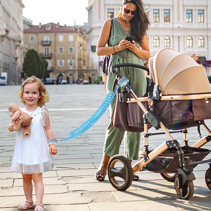 Accmor 3 in 1 Toddler Harness Safety Leashes + Anti Lost Wrist Link, Kids Harness Children Leash for Girls, Child Safety Leash Cute Baby Safety Harness Belt Strap Hold Kids Close While Walking (Blue)