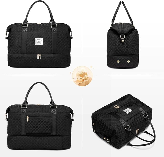 LOVEVOOK Travel Duffle Bag,Weekender Bags for Women with Shoe Compartment,Carry on Overnight Bag with Toiletry Bag,Gym Duffel Bag with Wet Pocket, Hospital Bags for Labor and Delivery