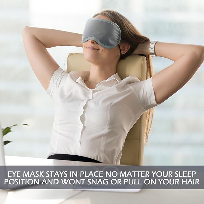 Tarpop 200 Pcs Eye Mask Sleeping Blindfold Eye Cover with Adjustable Strap for Games Party Team Building Travel Individually Wrapped Sleep Mask for Women Men (Gray)