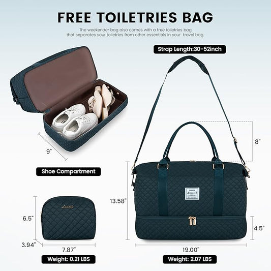 LOVEVOOK Travel Duffle Bag,Weekender Bags for Women with Shoe Compartment,Carry on Overnight Bag with Toiletry Bag,Gym Duffel Bag with Wet Pocket, Hospital Bags for Labor and Delivery