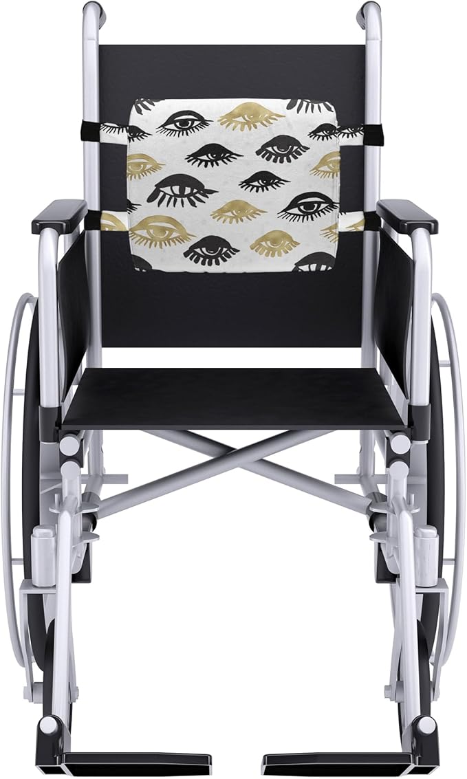 Ambesonne Trippy Lumbar Back Support Pillow, Woman Eyes with Eyelash Unusual Style Fashion Modern Design Print Graphic, High Density Foam for Office Chairs Car Seats, 14" x 13", Yellow Black