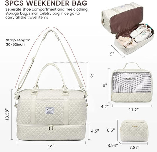 LOVEVOOK Travel Duffle Bag,Weekender Bags for Women with Shoe Compartment,Carry on Overnight Bag with Toiletry Bag,Gym Duffel Bag with Wet Pocket, Hospital Bags for Labor and Delivery