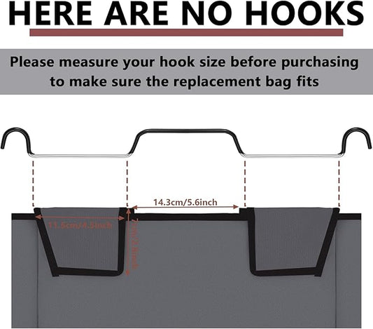 Bonuci 3 Pcs Laundry Sorter Replacement Bags Hamper Cart Removable Replacement Laundry Storage Organizer Bag Hamper Liner, No Hooks 14.76 x 8.66 x 21.65 Inch (Dark Gray)