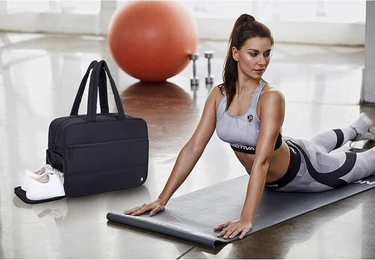 CLUCI Weekender Travel Bag for Women Puffer Tote Bag Carry On Duffle Overnight Bags with Shoe Compartment