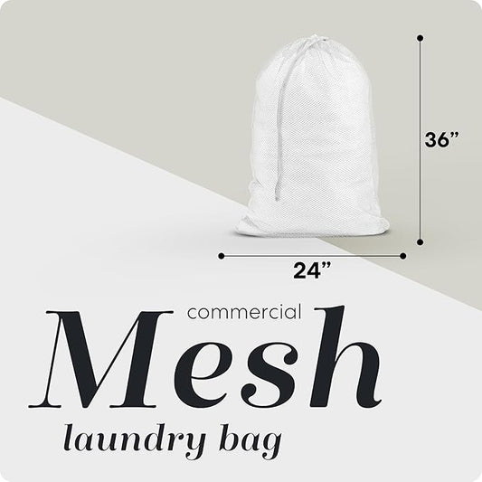 Handy Laundry Mesh XL Laundry Bag - Durable, Machine Washable with Secure Drawstring Closure - Perfect for College Dorms, Laundromats, Apartments (White)