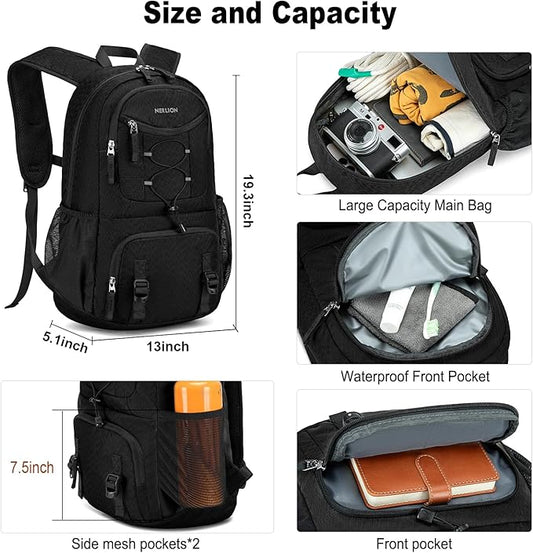 Nerlion Lightweight Foldable 35L Hiking Backpack Travel Backpack for Men Women Camping Waterproof Outdoor Hiking Daypack Backpack Black
