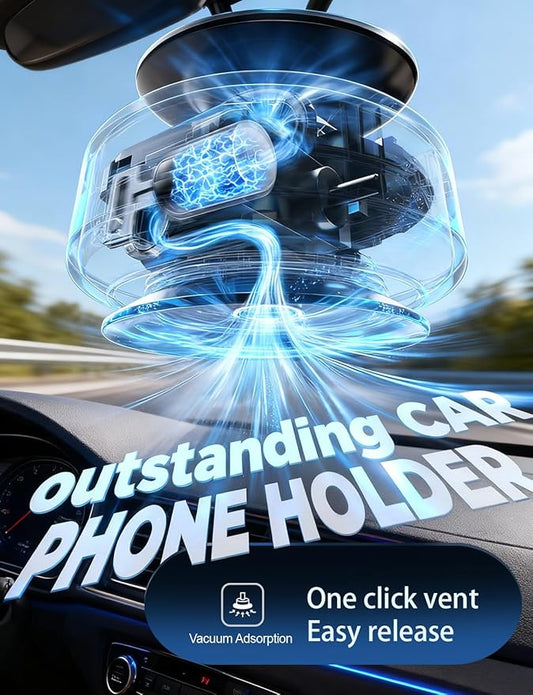 for Suction Phone Mount, 360° Electric Vacuum Magnetic Phone Holder,Only on Car/Gym/Mirror/Smooth Surface/Vlogging Travel,Content Creator Phone Holder Compatible with All Smartphones (Silver)
