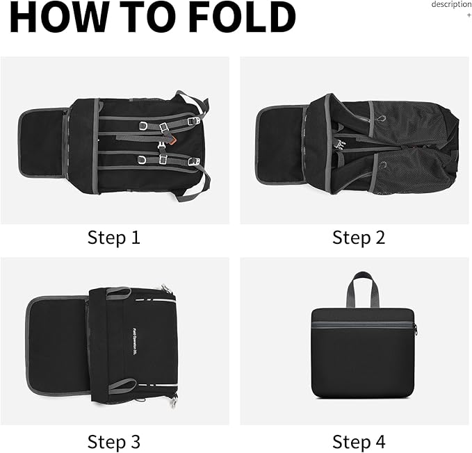 35L Lightweight Packable Backpack – Durable Foldable Daypack for Travel, Hiking, and Gym (Black)