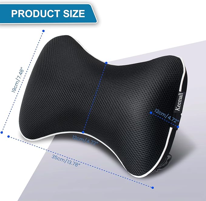 Inflatable Car Neck Pillow, Soft Headrest Inflatable Car Pillow for Driving Seat with Adjustable Strap, Comfortable Ergonomic Design Neck Support and Breathable Washable Cover
