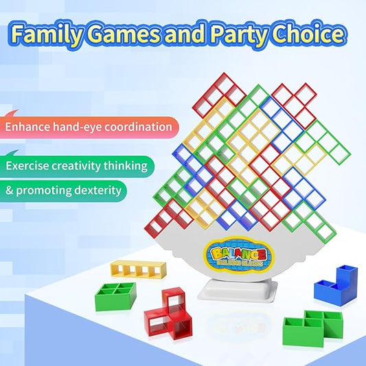 48 Pcs Game Gifts, Balance Stacking Blocks Game,Perfect for Family, Parties, Travel,Boys Girls Gifts,Novelty Toy Gift for Kids or Friends