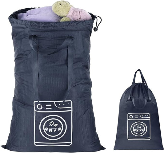 MissBoy Heavy Duty Laundry Bag, Machine Washable Nylon, Splash-Resistant Dirty Clothes Storage Bag with Drawstring & Handles丨Lightweight, Foldable & Space-Saving for College Dorm,Vacations&Trips, 80L