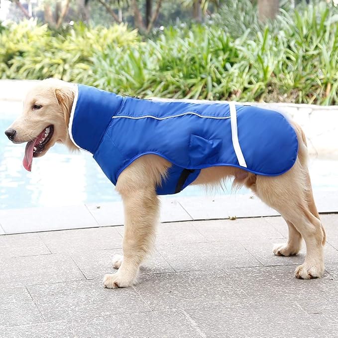 QBLEEV Warm Dog Coat - Reflective Dog Jacket, Waterproof Winter Coat with Turtleneck & Thick Fleece Lining for Small Medium Large Dogs - Snowsuit Christmas Pet Apparel