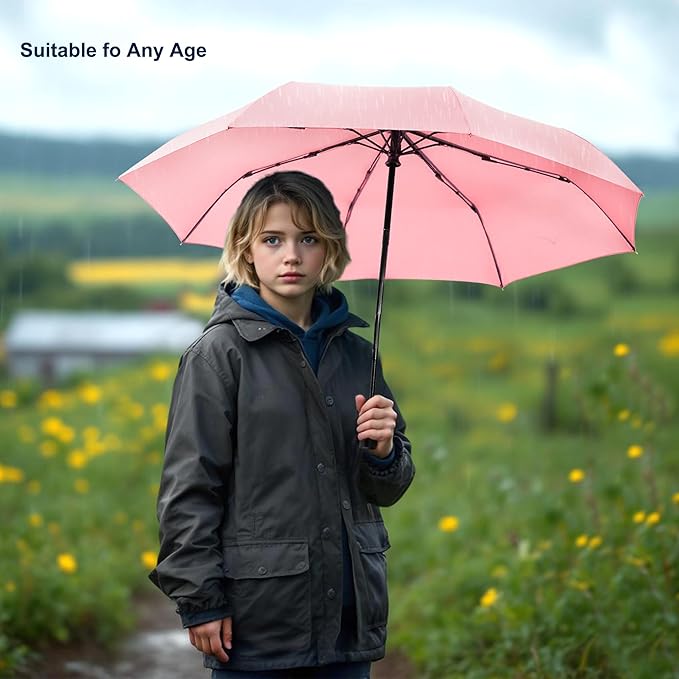 SoulRain Travel Umbrella - Compact Umbrella for Rain - Perfect Large Auto Folding Umbrella - Ideal Car umbrella, Small umbrella, and Travel Companion