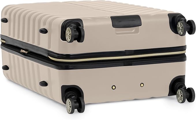 Kenneth Cole REACTION Madison Square Lightweight Hardside Chevron Expandable Spinner Luggage, Taupe, 28-Inch Checked