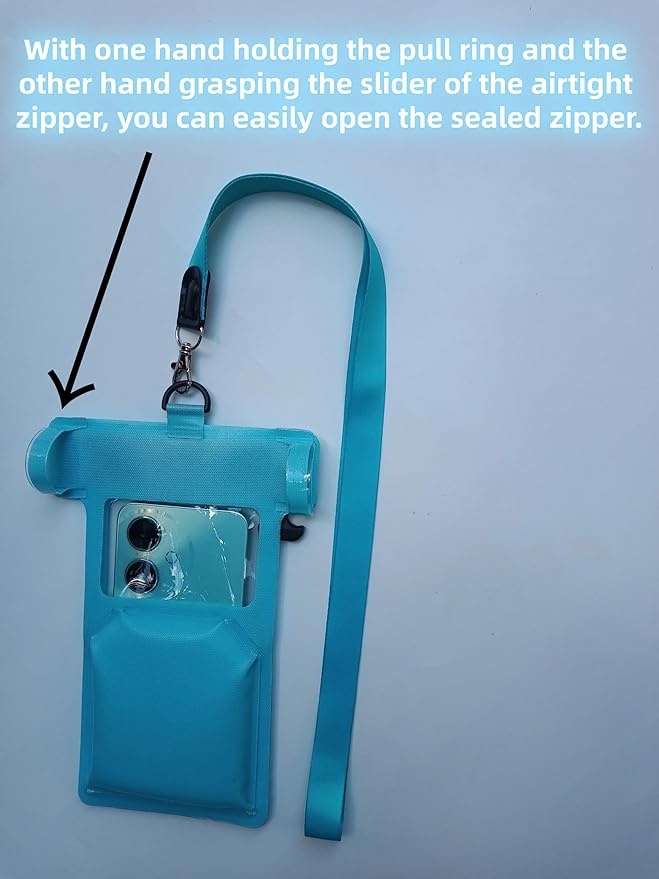 Waterproof Phone Pouch, Waterproof Phone Case, for iPhone 17 16 15 14 Pro Max,IPX8 Waterproof Rating, airtight Zipper Seal