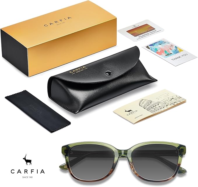 CARFIA Designer Acetate Womens Polarized Sunglasses Fit Most Face Shapes Trendy Shades UV Protection Hypoallergenic Handmade