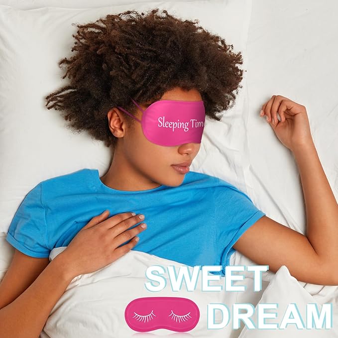 Eurzom 20 Pieces Funny Eye Sleeping Mask Bulk with Adjustable Strap Blackout Eye Sleep Mask for Night Blindfold Cover for Women Men(Rose Red)