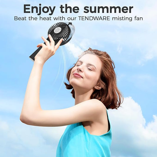 PANERGY Handheld Misting Fan – Rechargeable Battery Operated,Handheld Personal Fan with Mist Spray, Electric Hand Fans, 180° Foldable Mister Fans for Travel, Camping, Disney, Concerts, Office(Black)