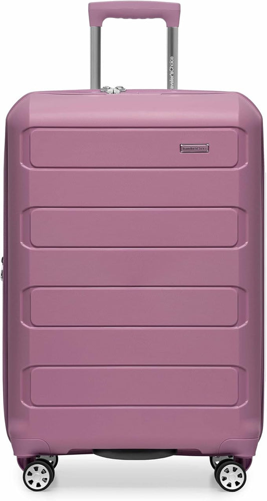 Traveler's Choice Pagosa Indestructible Hardshell Expandable Spinner Luggage, Mauve, 2-Piece Set (22/26)