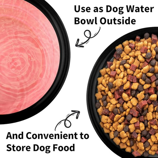 Collapsible Dog Bowls-2 Pack Large Size for Large/Medium Dogs, Pet Travel Water Bowl, Dogs Cat Portable Water Bowl, Dog Pet Feeding Watering Dish Outdoor Hiking Parking Traveling with 2 Carabiners