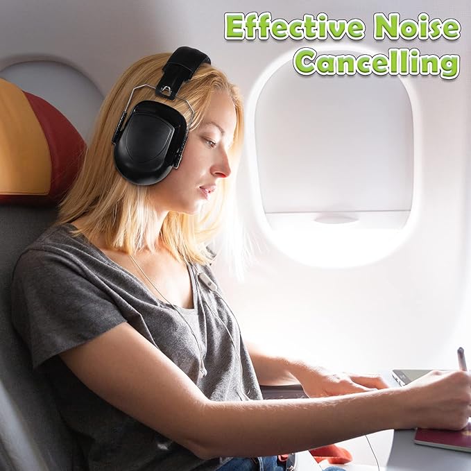 4 Pack NRR 28dB Safety Ear Muffs, Foldable Noise Reduction Safety Ear Protection Adult Noise Cancelling Earmuffs for Shooting