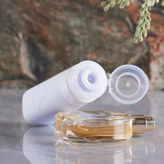 INSFIT 8 Pack Silicone Travel Bottles & Cream Jars with Toiletry Bag, 3oz Leakproof Containers & 2oz Jars with Waterproof Labels, BPA-Free Squeezable Toiletries Set for Shampoo, Lotion, Cosmetics