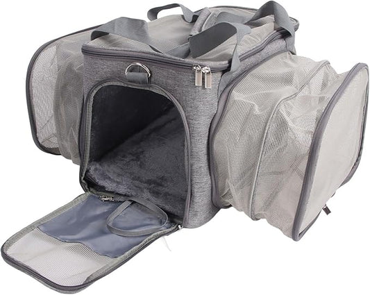 Foldable Carrier, Large Space Travel Carrier for Dogs Cats, Breathable Stretchable with Straps and Leakproof Pads, Portable Carrier for Vet Visits Outdoor Adventures