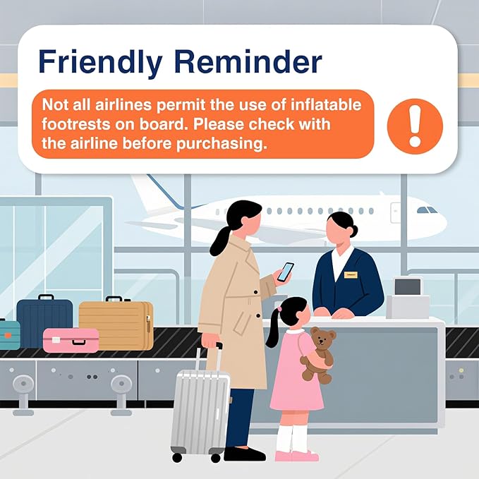 Maliton Inflatable Foot Rest Pillow for Travel,Kids Airplane Bed,Adjustable 3 Layers Height Leg Pillow of Air Travel Essentials,Car, Office, Home - Fast Inflation (Grey)