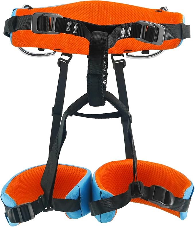 NewDoar Climbing Harness,Thin & Lightweight Rock Climbing Harness,Kids Half Body Harness,Waist Protection Comfortable Adjustable Safety Belt for Rappelling Fire Rescuing Tree Climbing Arborist
