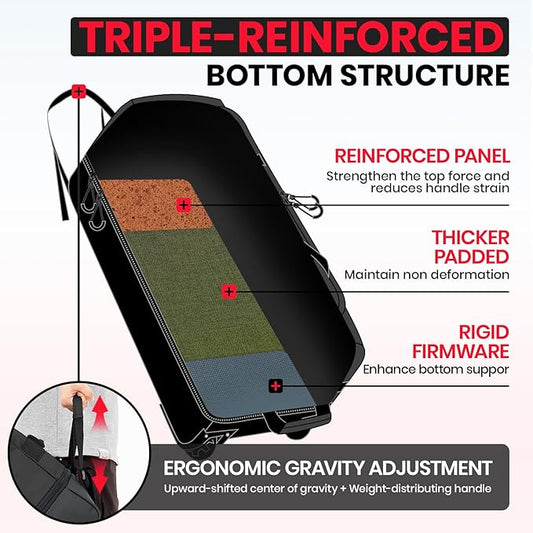 Fanwoli 85L 100L Large Rolling Duffle Bag with Shoes Compartment, 30’’ Expandable & Foldable Heavy Duty Water Resistant Travel Backpack, Convertible Foldable Duffel for Gym Camping Weekender