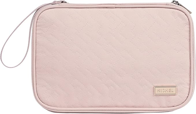 NISHEL Travel Cord Organizer Case, Large, pink