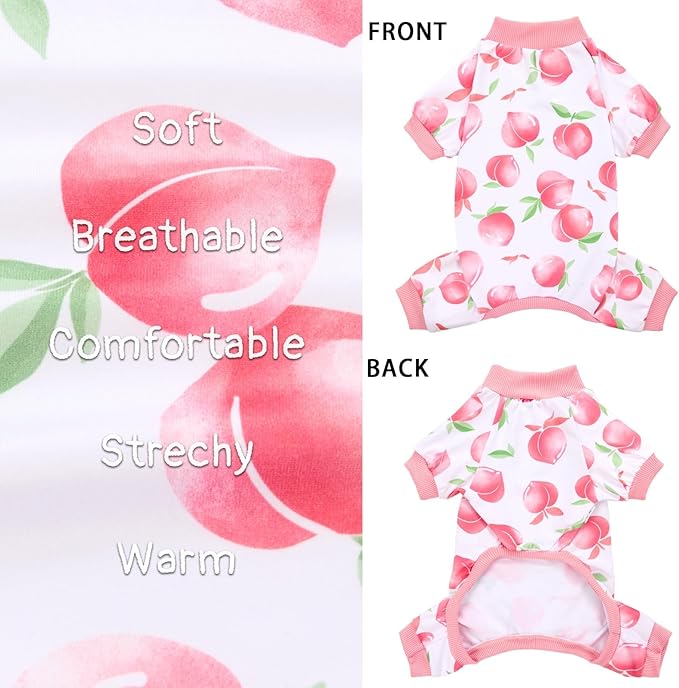 XPUDAC 4 Pieces Dog Pajamas Small Sized Dogs Boy Girl Strechy Soft Pjs Summer Pet Clothes for Dog Cat Puppy Onesies, XS