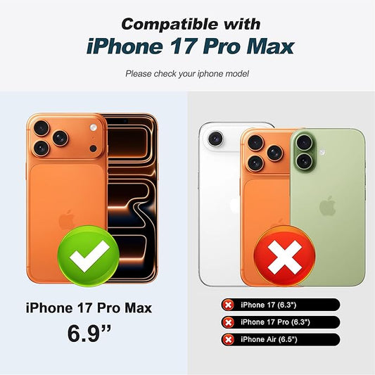 CIVICASE for iPhone 17 Pro Max Wallet Case with Stand,PU Leather Flip Credit Card Holder Slots (RFID Blocking),Compatible with Magsafe Magnetic Holder Phone Cover Women Men,Rose Gold