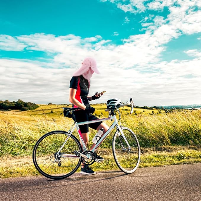 Foldable Sun Cap, Fishing Hats, UPF 50+ Protection Caps with Face Mask Neck Flap