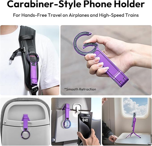 ULANZI MA30 Magnetic Phone Tripod Stand for iPhone-Aluminium Maglock Smartphone Mini Tripod Pocket Cell Phone Stand Strong Magnet Quick Mount Compatible with iPhone 17 16 15 14 13 12 Series, Purple