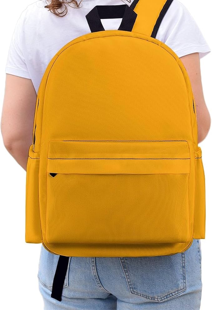 Orange Backpack Adult Travel Daybag for Women Men College Backpack for Vacation Hiking Camping Bag