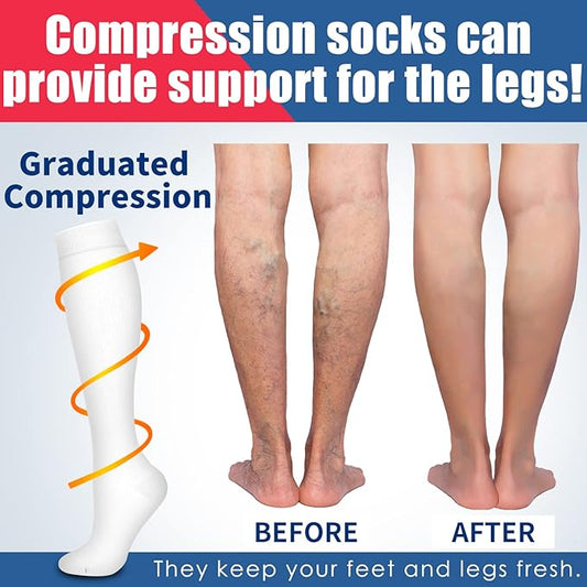 Laite Hebe 4 Pairs-Compression Socks for Women&Men Circulation-Best Support for Nurses,Running,Athletic